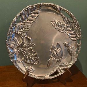 Arthur Court - Magnolia and Birds 12” round plate